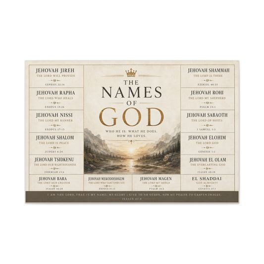 Biblical Names of God Canvas Wall Art