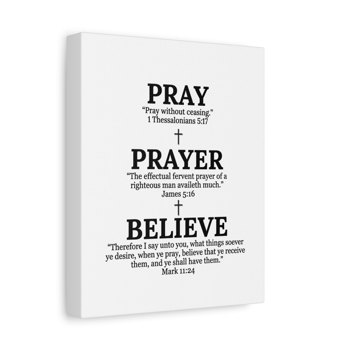 Pray, Prayer, Believe – Inspirational Christian Wall Canvas