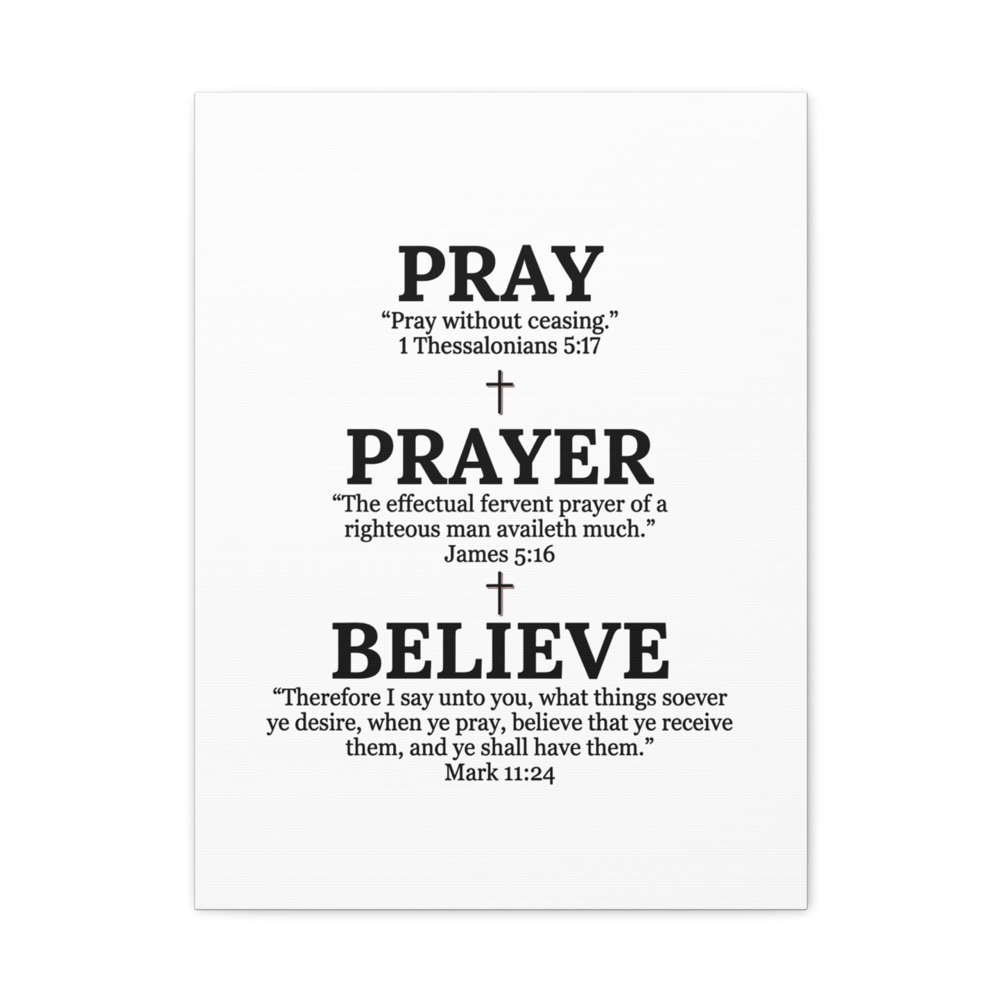 Pray, Prayer, Believe – Inspirational Christian Wall Canvas