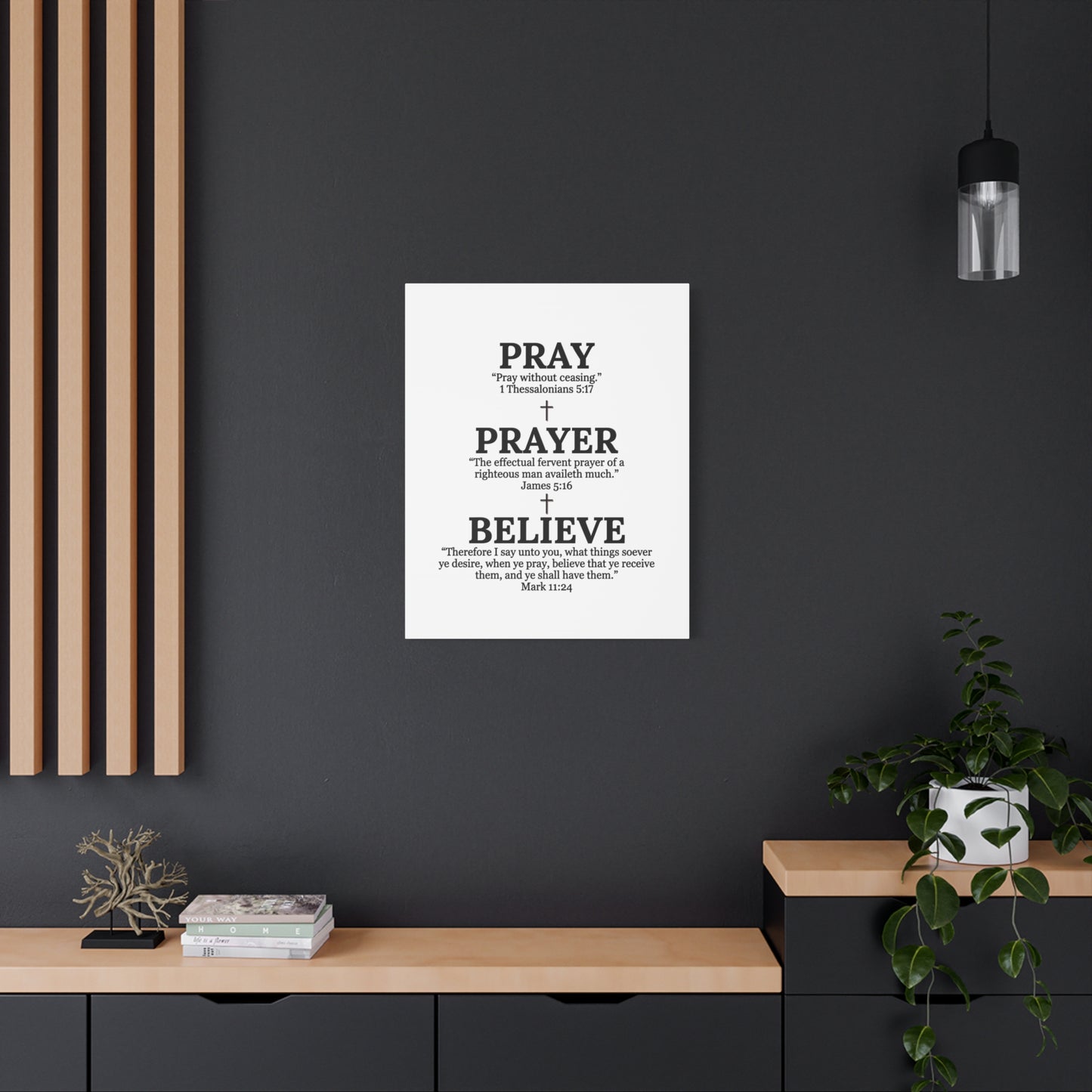 Pray, Prayer, Believe – Inspirational Christian Wall Canvas