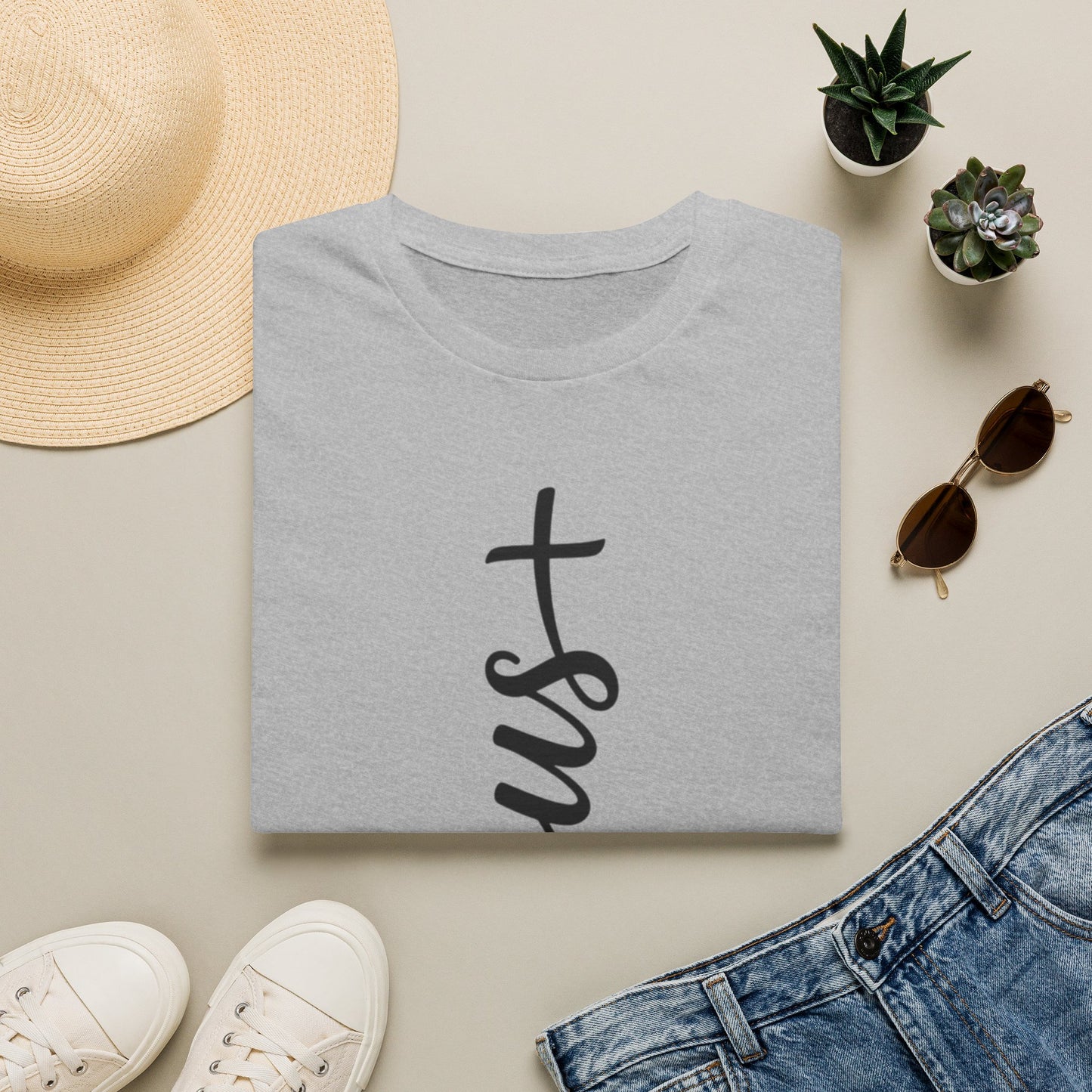Jesus Vertical Script T-Shirt — Faith Christian Tee