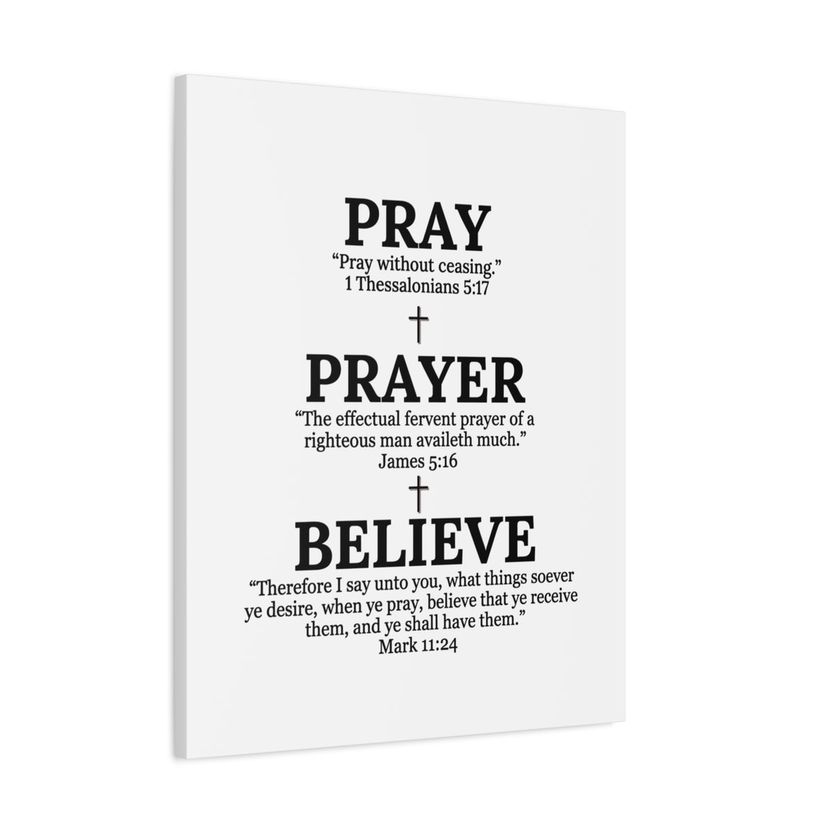 Pray, Prayer, Believe – Inspirational Christian Wall Canvas