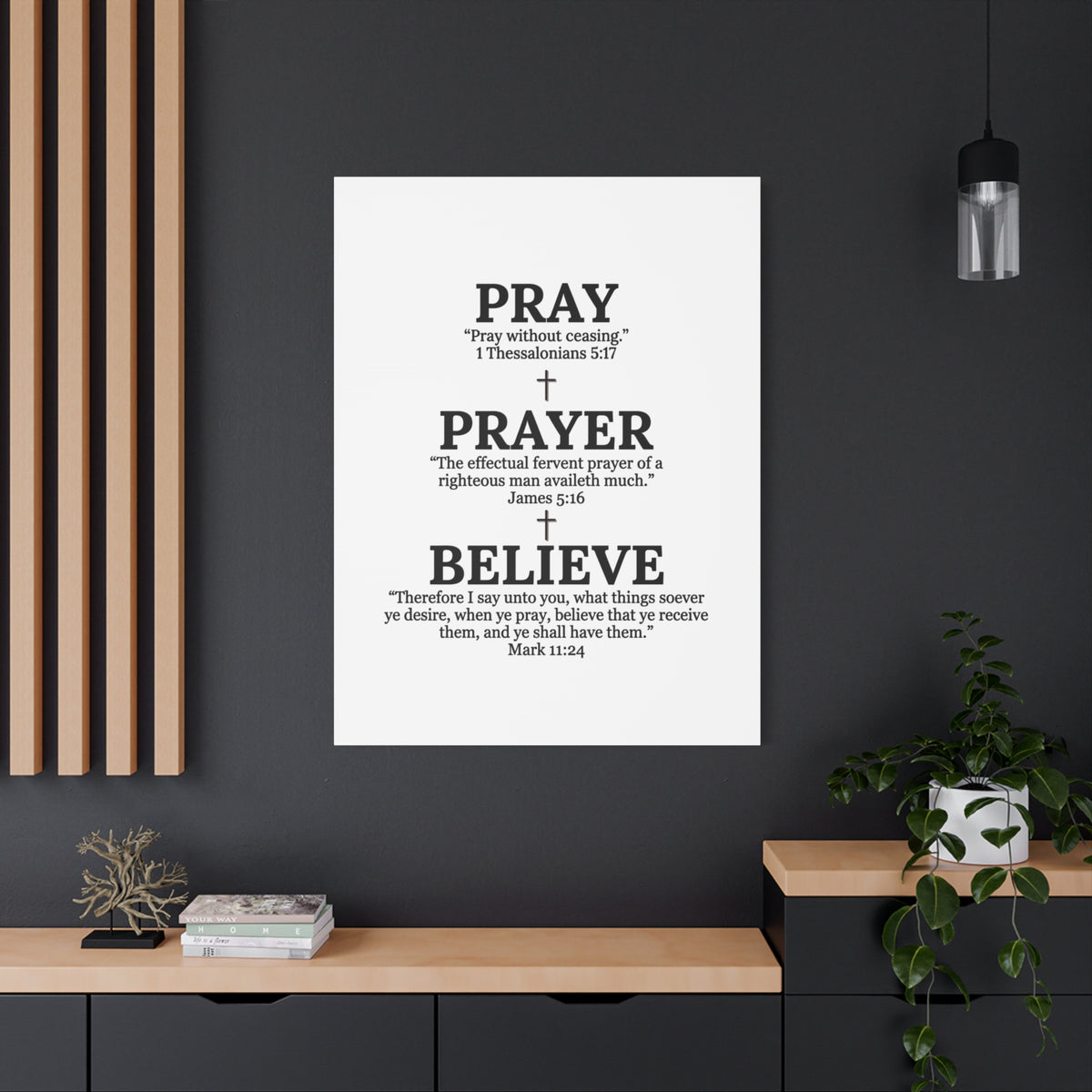 Pray, Prayer, Believe – Inspirational Christian Wall Canvas