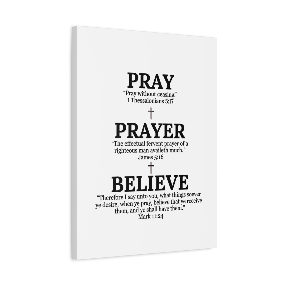Pray, Prayer, Believe – Inspirational Christian Wall Canvas