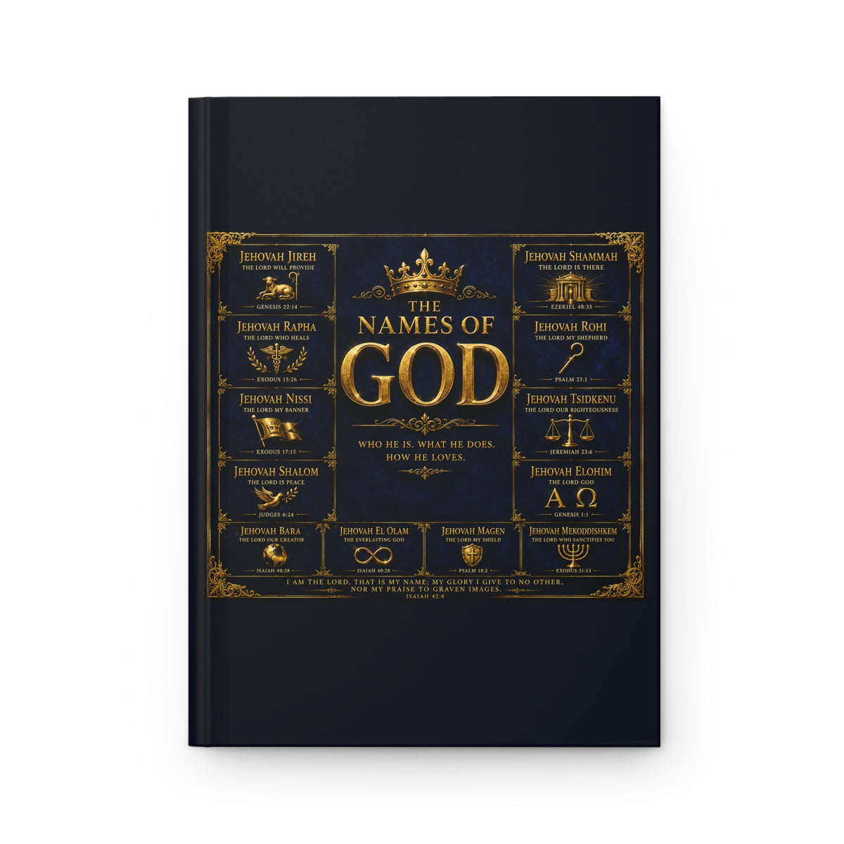The Names of God Hardcover Journal — Lined Matte Notebook for Devotional Study
