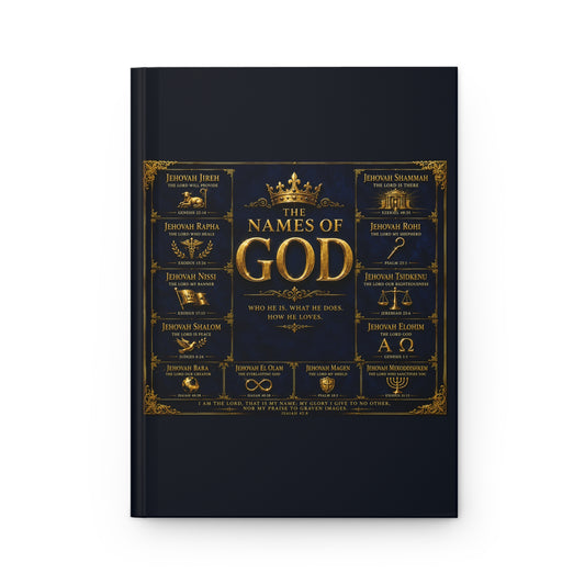 The Names of God Hardcover Journal — Lined Matte Notebook for Devotional Study