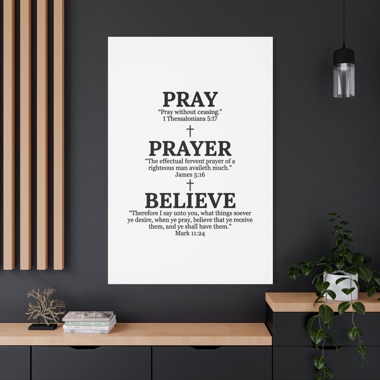 Pray, Prayer, Believe – Inspirational Christian Wall Canvas