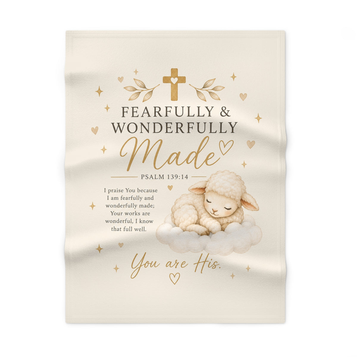 Baby Blanket — "Fearfully & Wonderfully Made" Christian Nursery Fleece