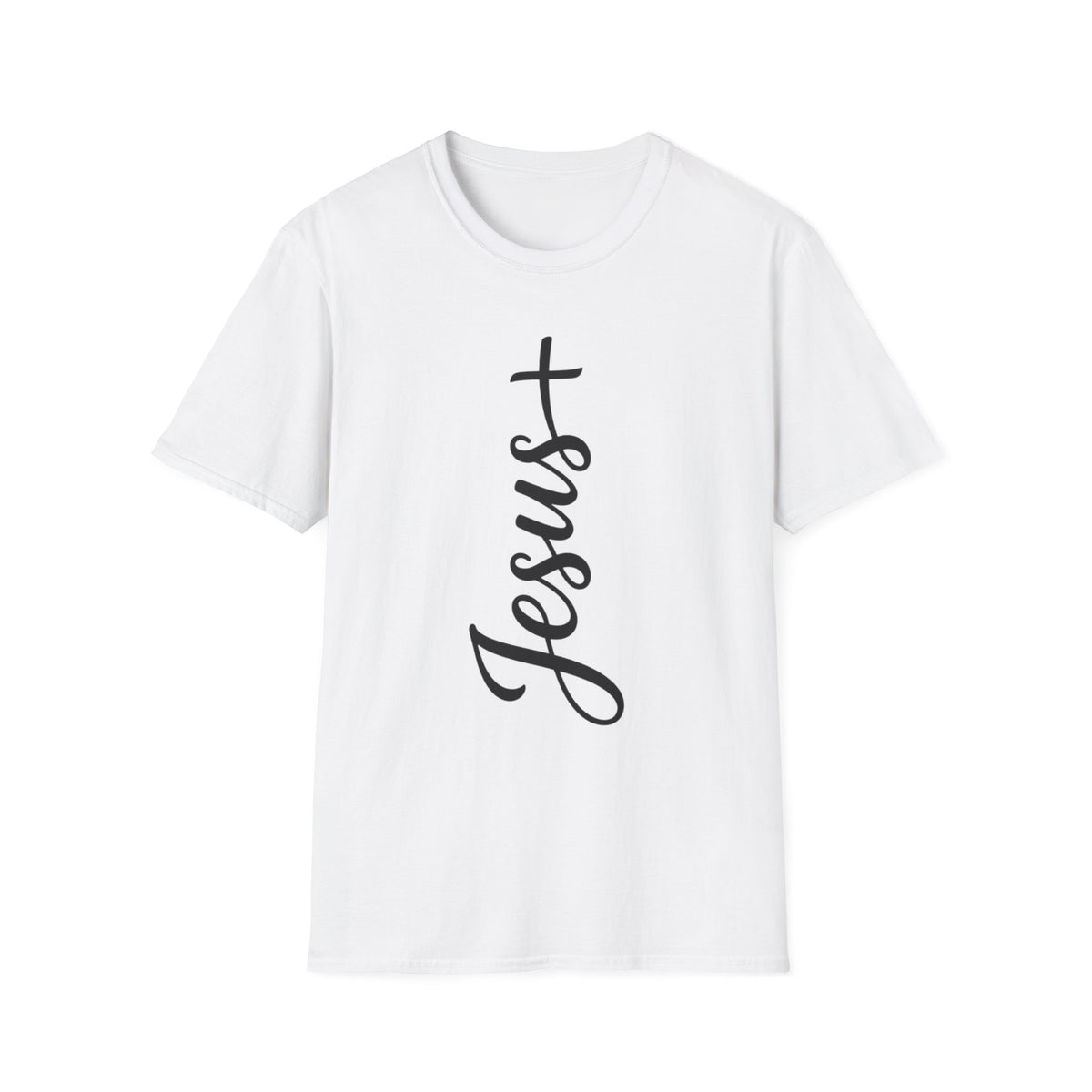 Jesus Vertical Script T-Shirt — Faith Christian Tee