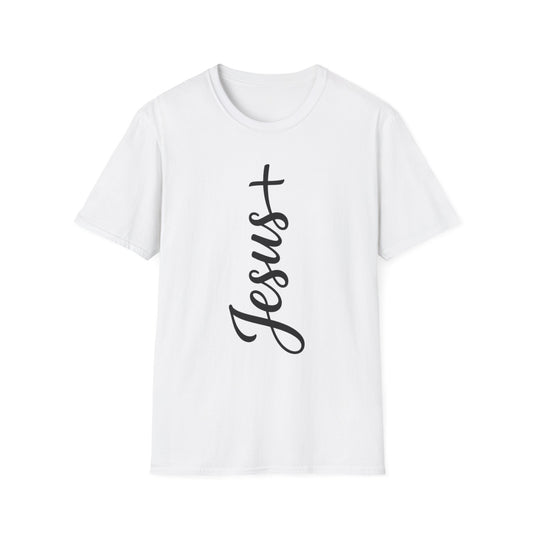 Jesus Vertical Script T-Shirt — Faith Christian Tee