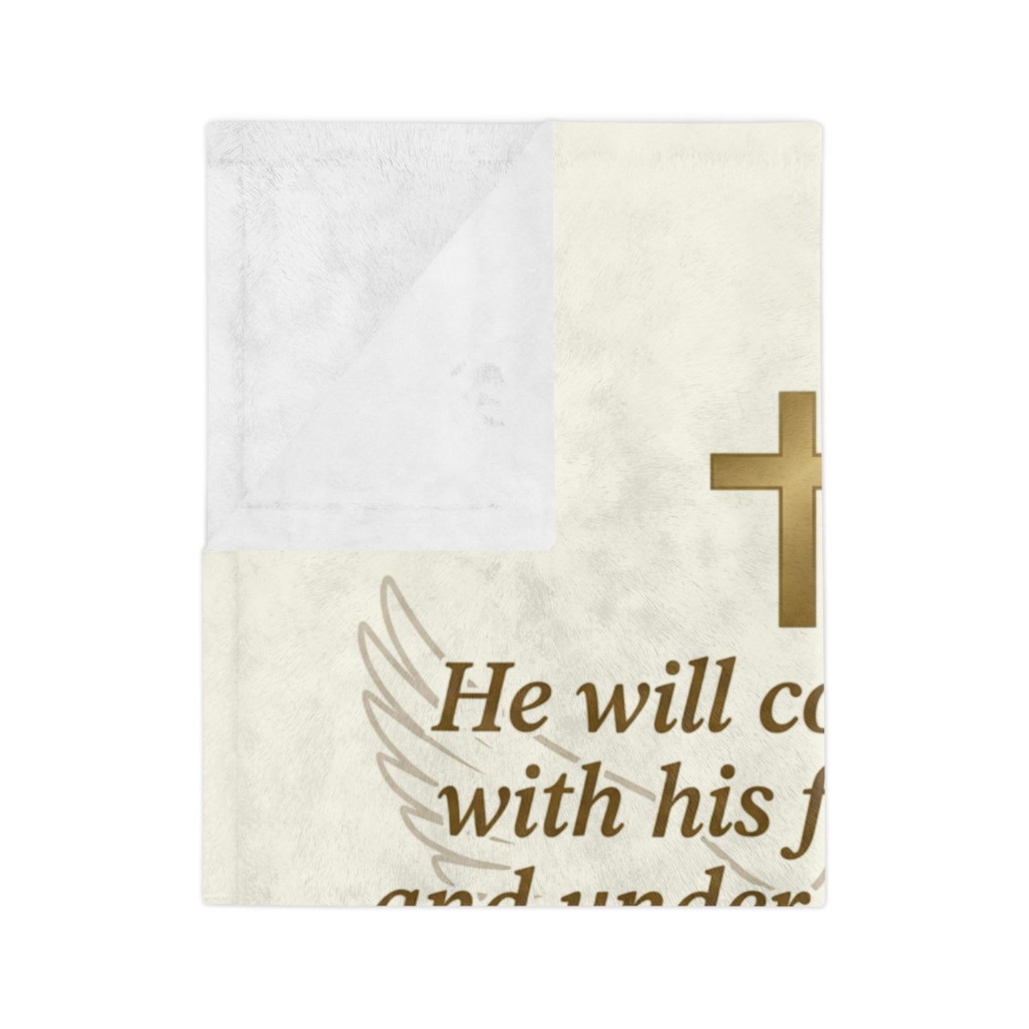 Psalm 91:4 Velveteen Microfiber Throw Blanket