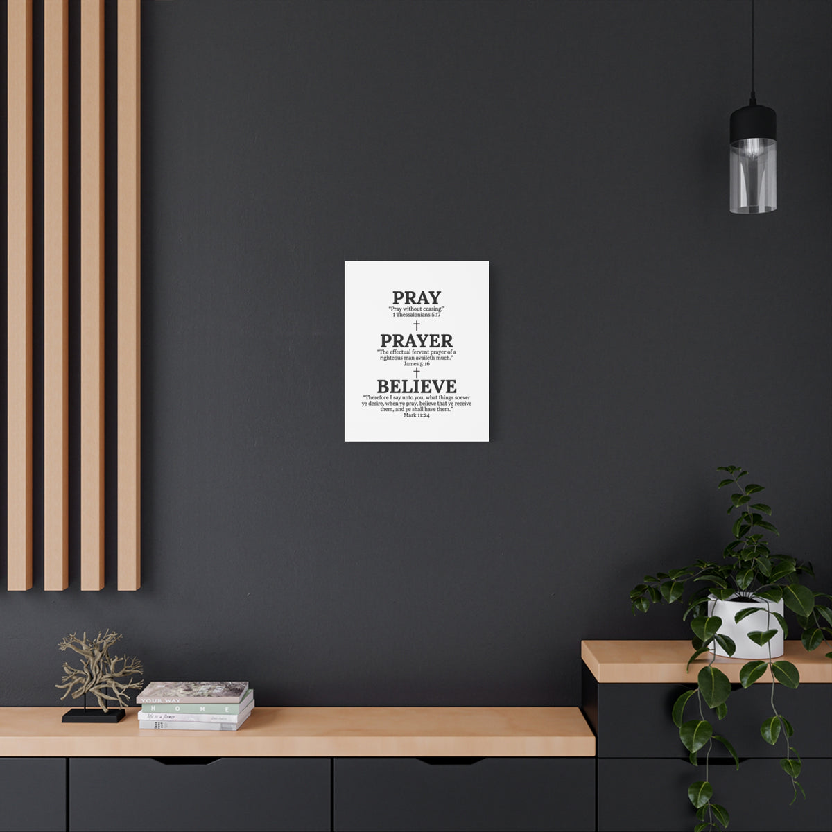 Pray, Prayer, Believe – Inspirational Christian Wall Canvas