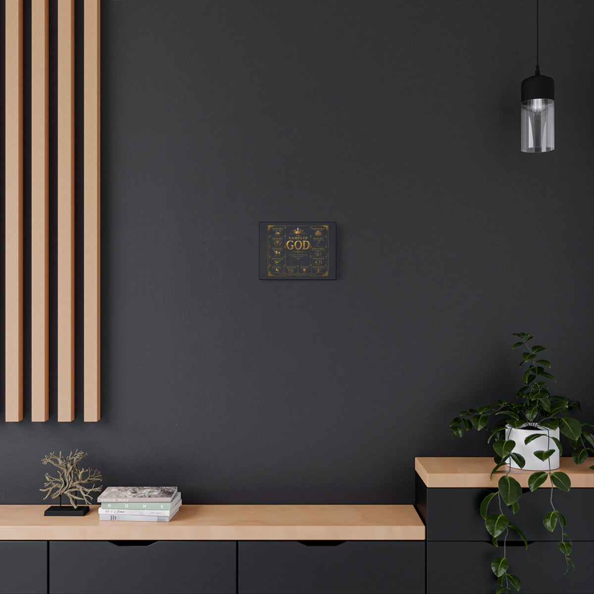 Names of God Canvas Wall Art-Deep Royal Blue