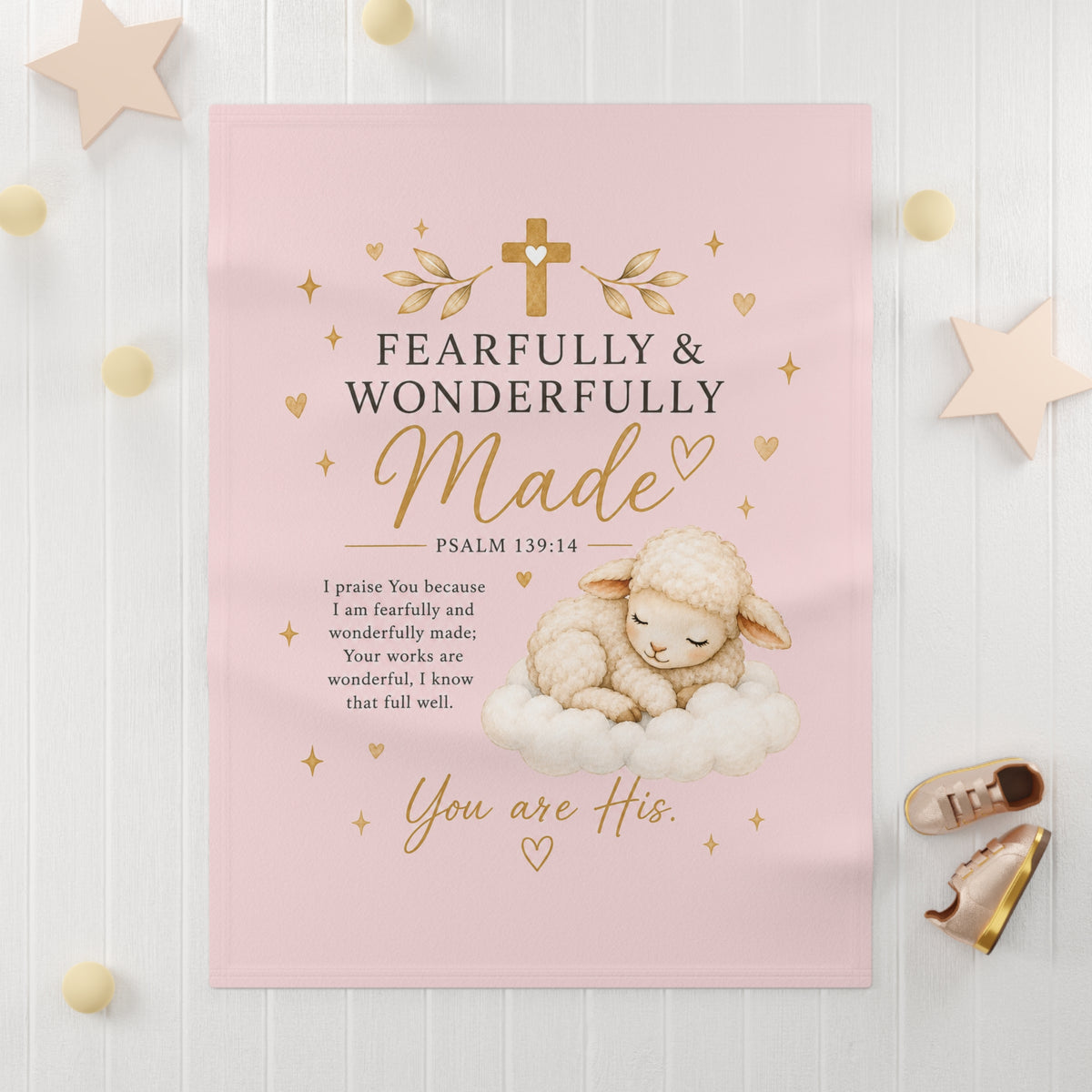 Baby Blanket — 'Fearfully & Wonderfully Made' Christian Nursery Fleece