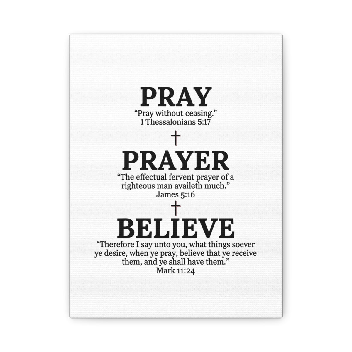 Pray, Prayer, Believe – Inspirational Christian Wall Canvas