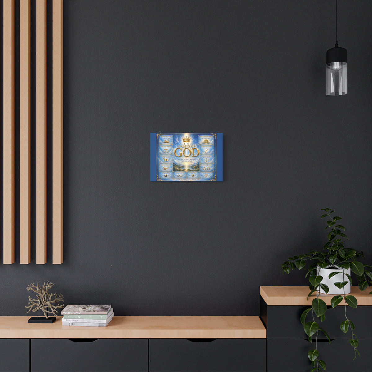Names of God Canvas Wall Art – Heavenly Blue