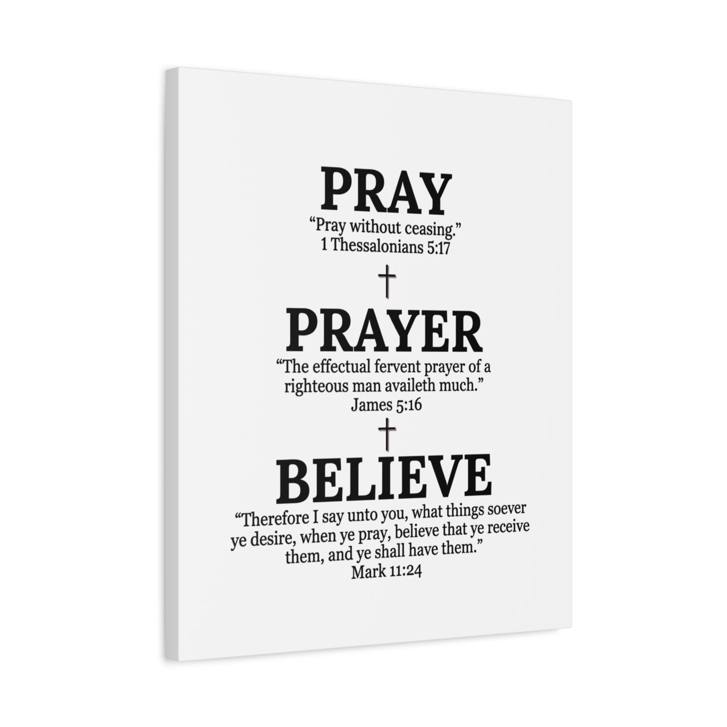 Pray, Prayer, Believe – Inspirational Christian Wall Canvas