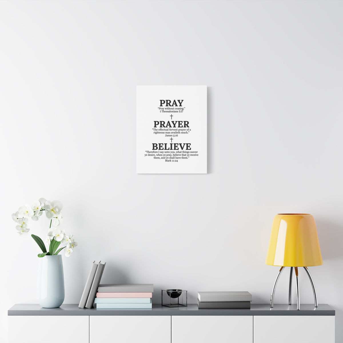 Pray, Prayer, Believe – Inspirational Christian Wall Canvas