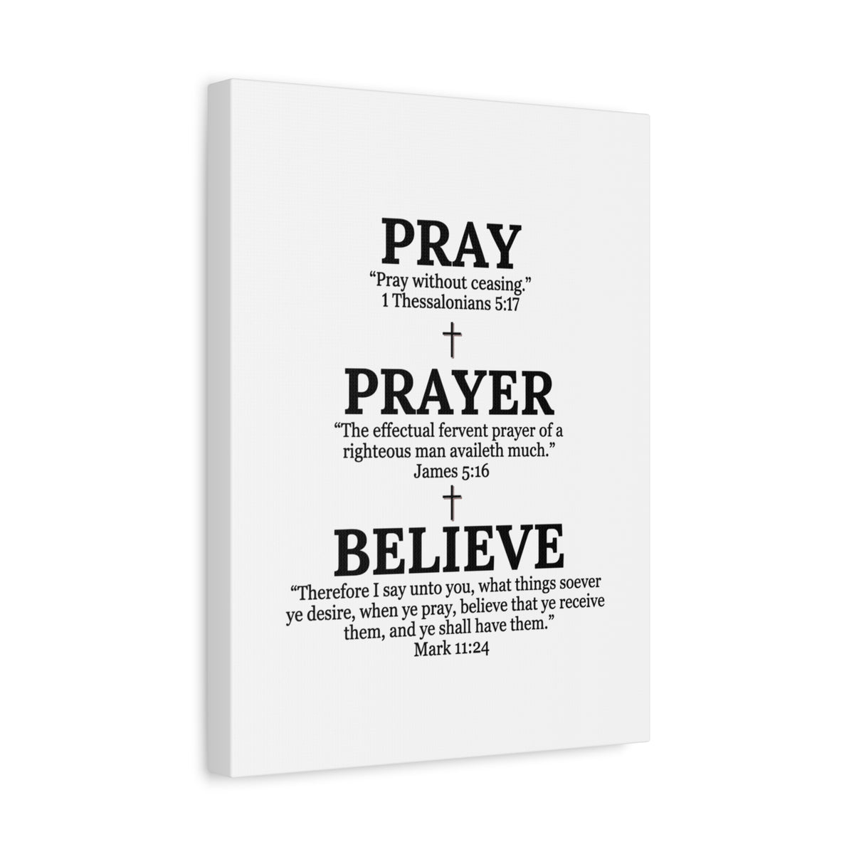Pray, Prayer, Believe – Inspirational Christian Wall Canvas