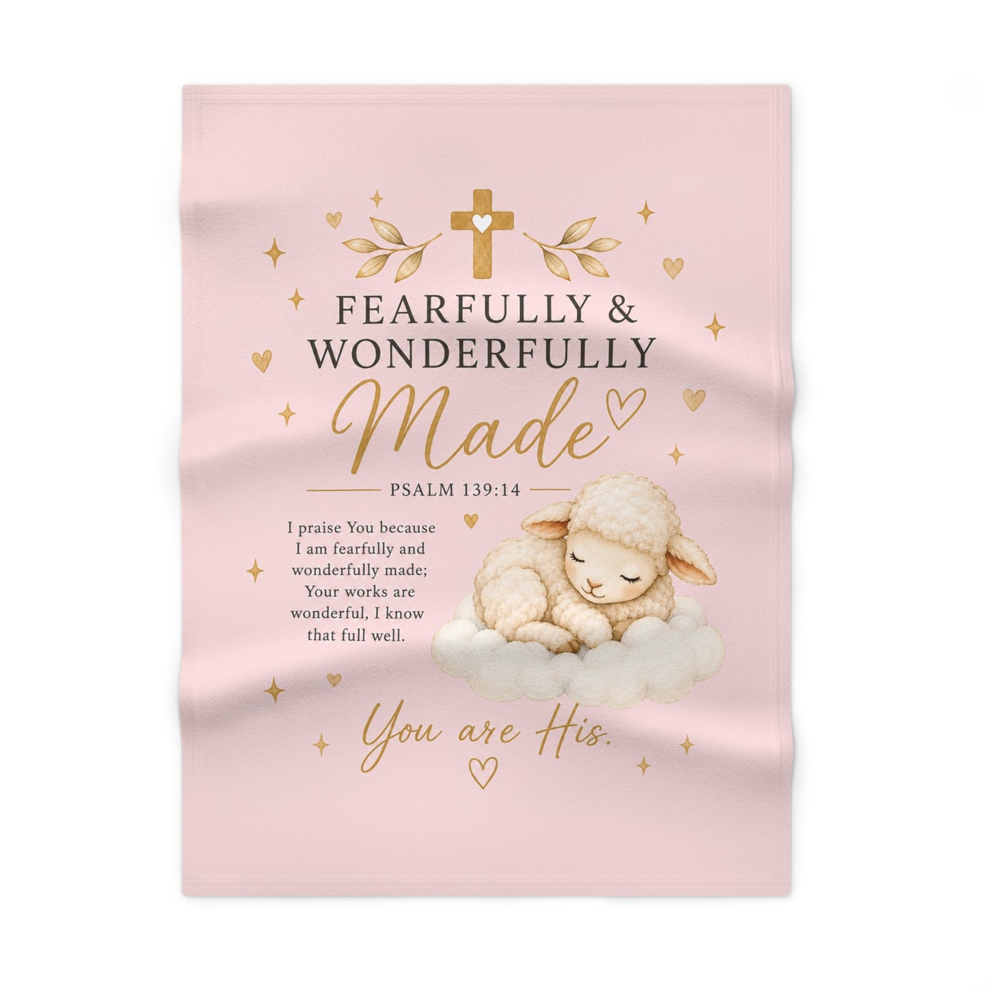 Baby Blanket — 'Fearfully & Wonderfully Made' Christian Nursery Fleece