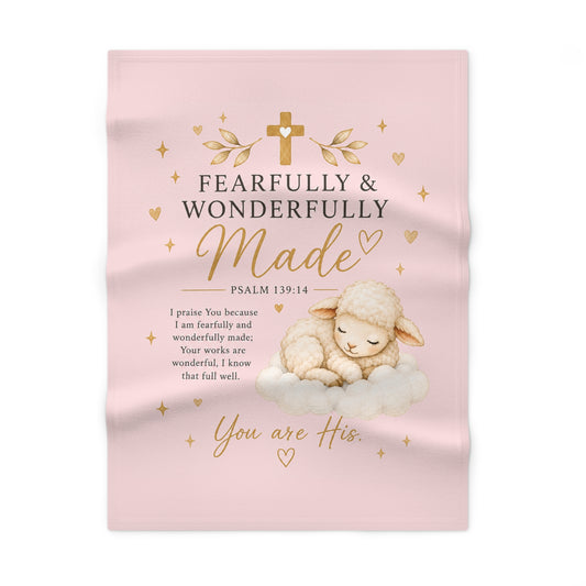 Baby Blanket — 'Fearfully & Wonderfully Made' Christian Nursery Fleece