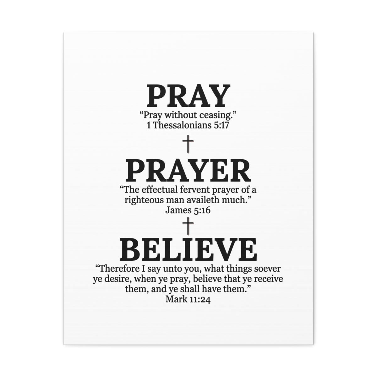 Pray, Prayer, Believe – Inspirational Christian Wall Canvas