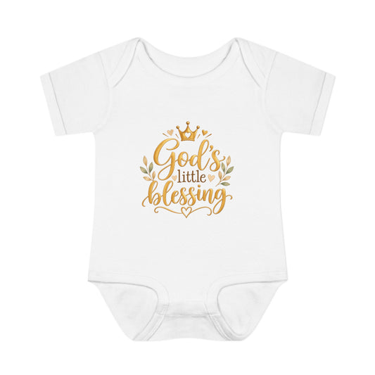 Infant Bodysuit — "God's Little Blessing" Gold Script Baby Onesie