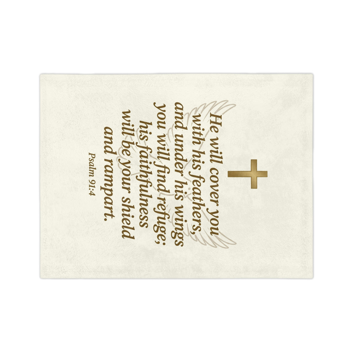 Psalm 91:4 Velveteen Microfiber Throw Blanket