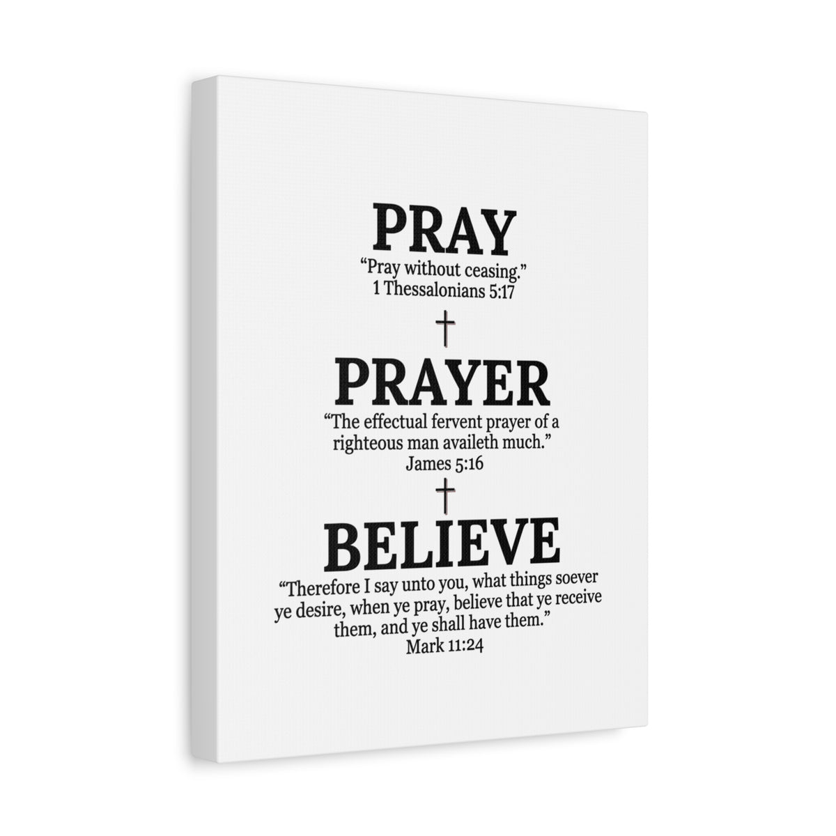 Pray, Prayer, Believe – Inspirational Christian Wall Canvas