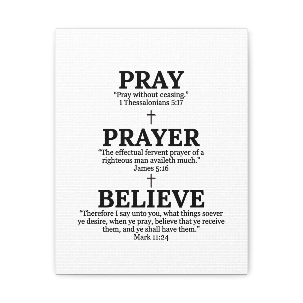 Pray, Prayer, Believe – Inspirational Christian Wall Canvas