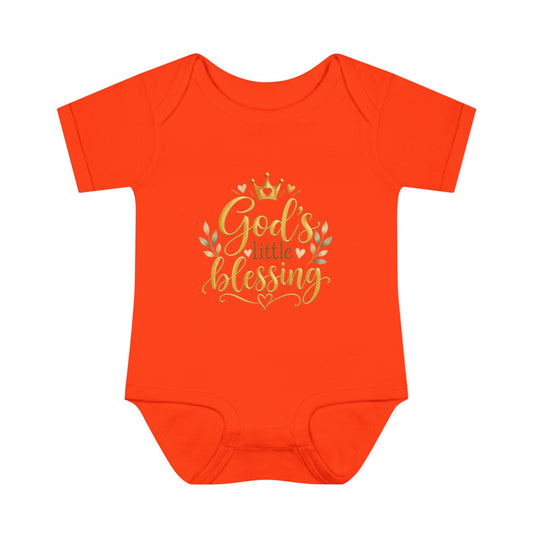 Infant Bodysuit — "God's Little Blessing" Gold Script Baby Onesie