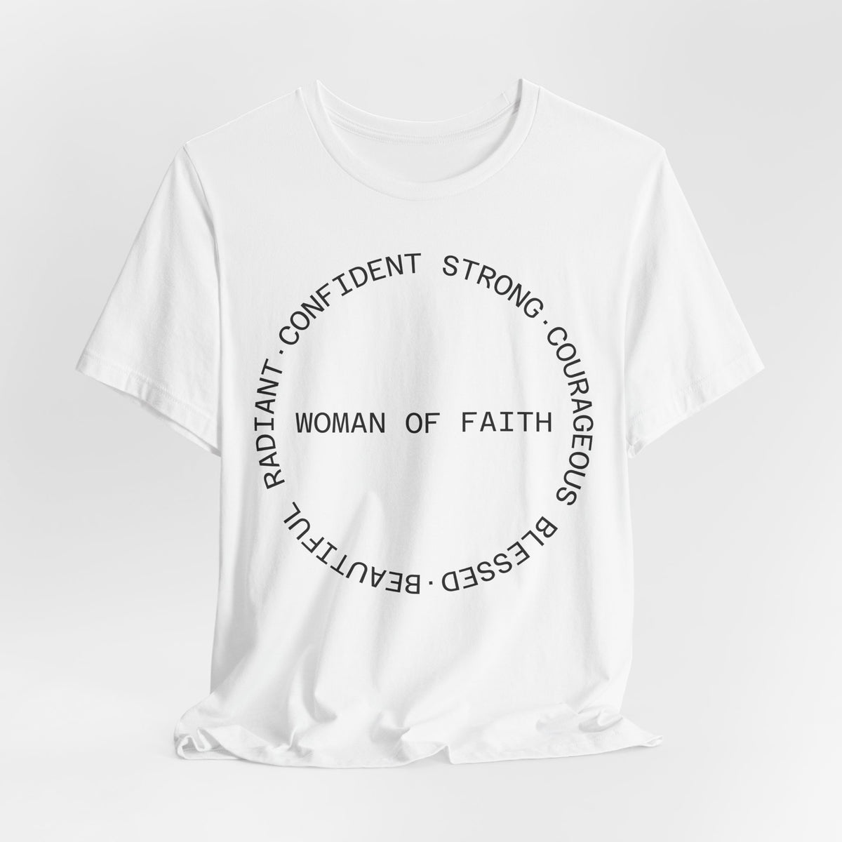 Woman of Faith Tee — Inspirational Christian Graphic T‑Shirt