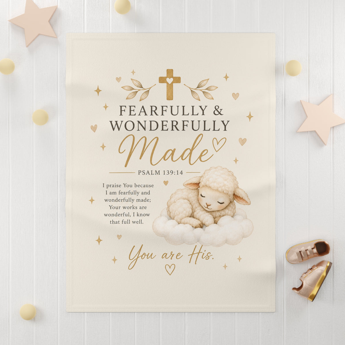 Baby Blanket — "Fearfully & Wonderfully Made" Christian Nursery Fleece