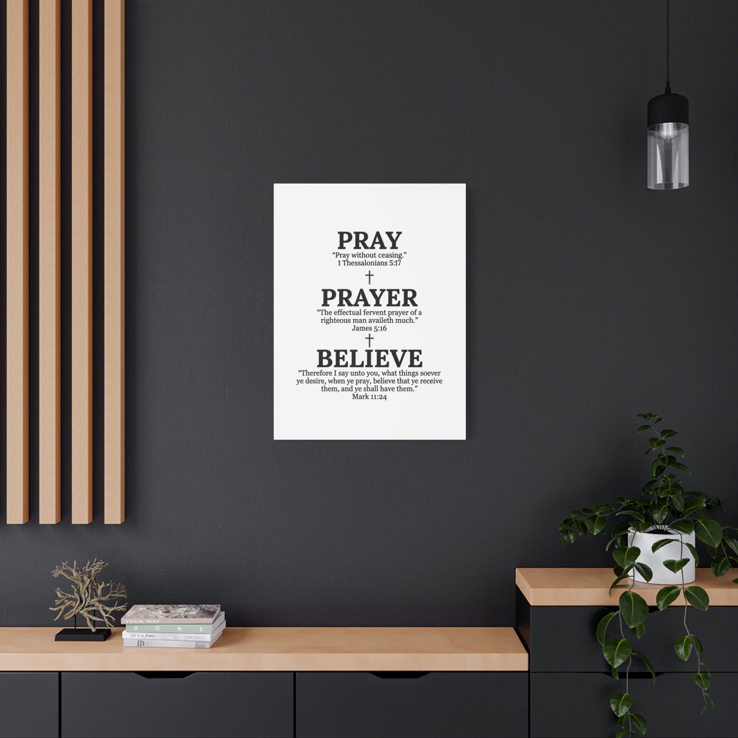 Pray, Prayer, Believe – Inspirational Christian Wall Canvas
