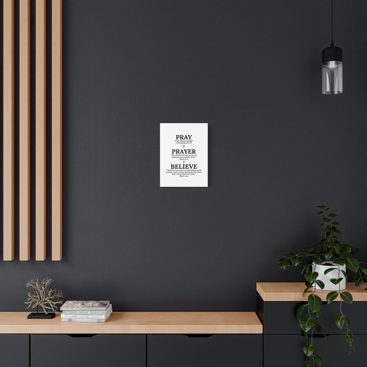 Pray, Prayer, Believe – Inspirational Christian Wall Canvas