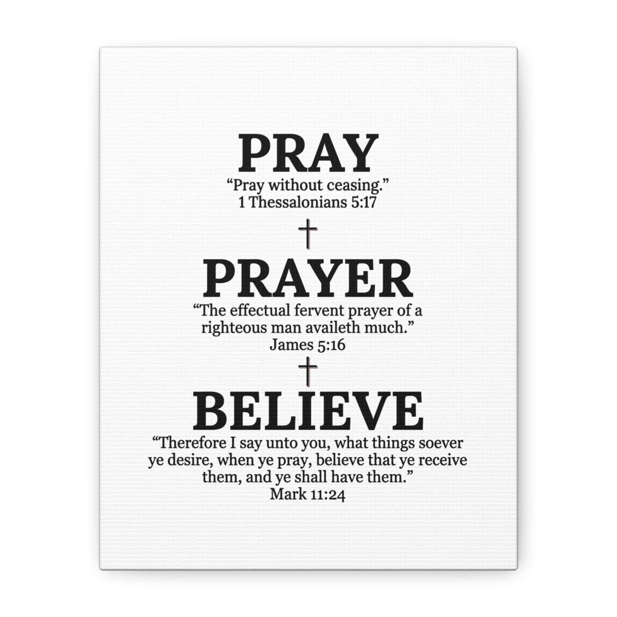 Pray, Prayer, Believe – Inspirational Christian Wall Canvas