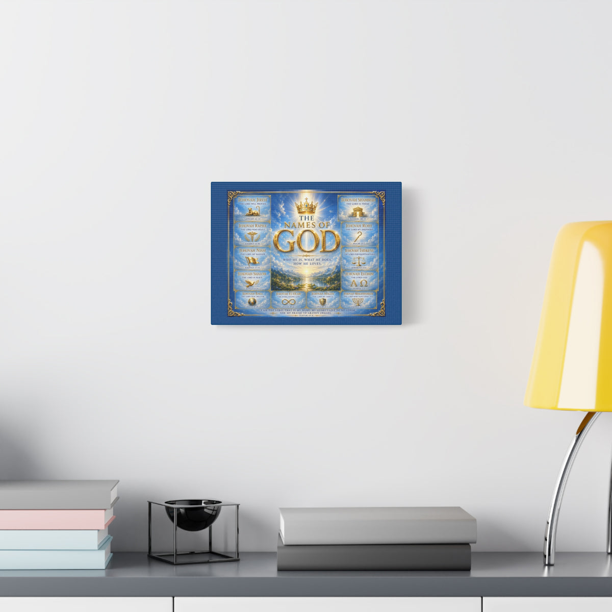 Names of God Canvas Wall Art – Heavenly Blue