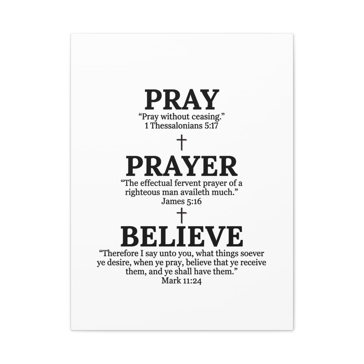 Pray, Prayer, Believe – Inspirational Christian Wall Canvas