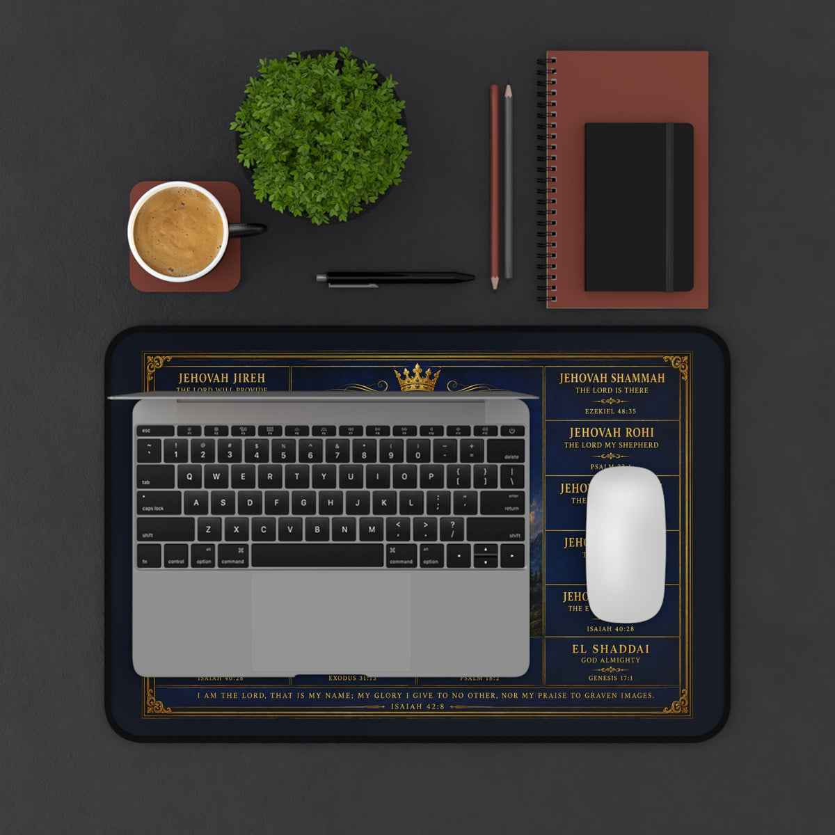 The Names of God Desk Mat — Inspirational Christian Desk Pad