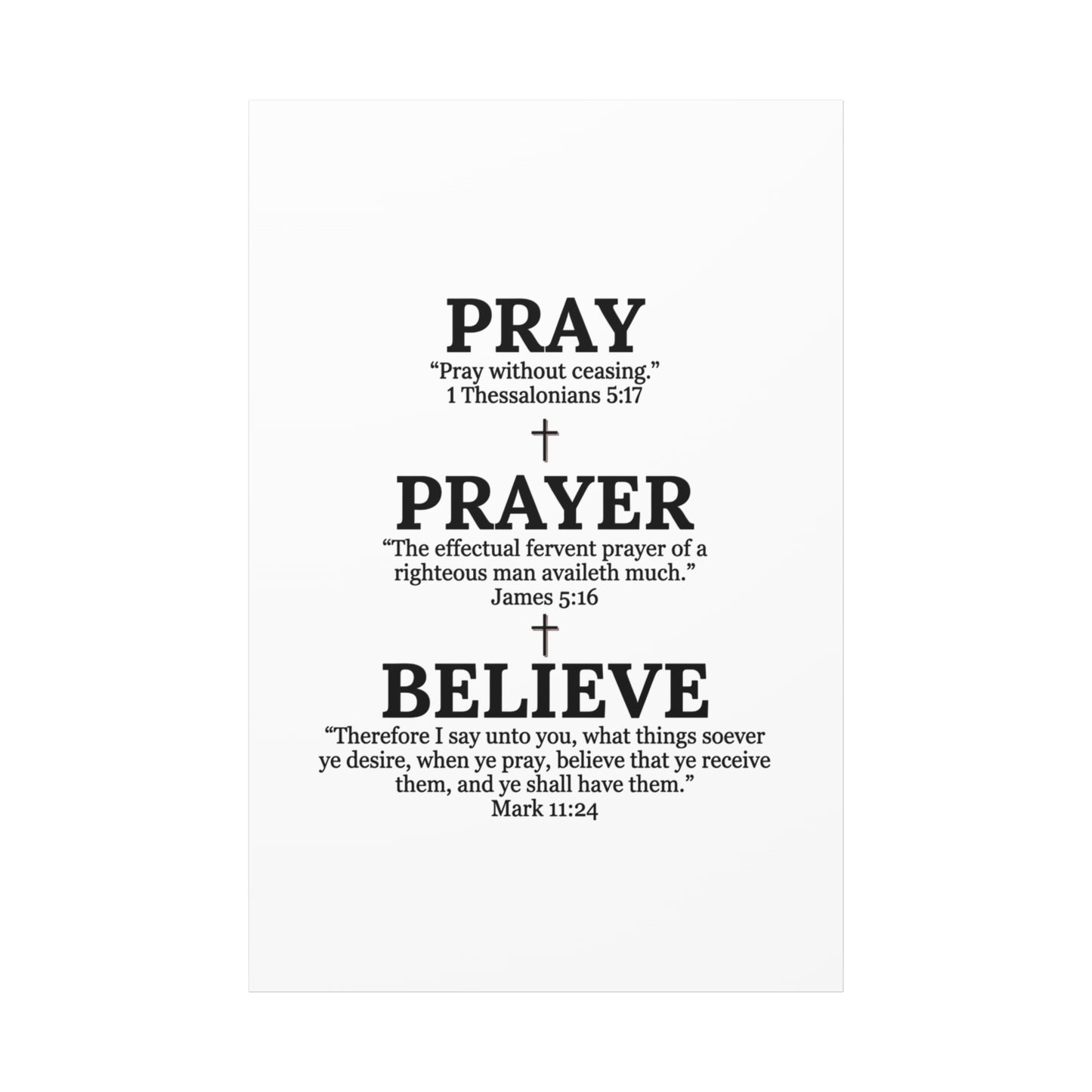 Pray, Prayer, Believe – Inspirational Christian Wall Canvas