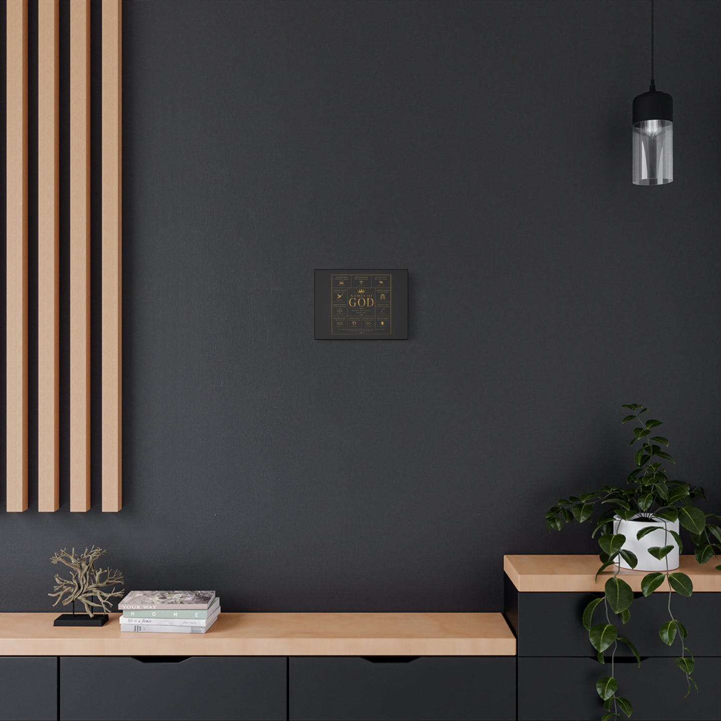 Names of God Canvas Wall Art-Black and Gold