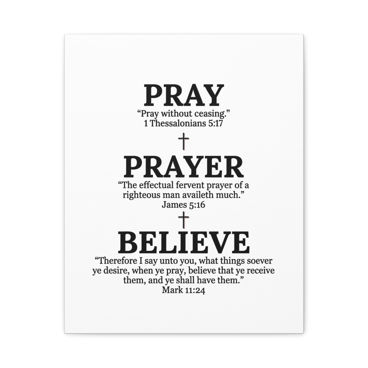 Pray, Prayer, Believe – Inspirational Christian Wall Canvas