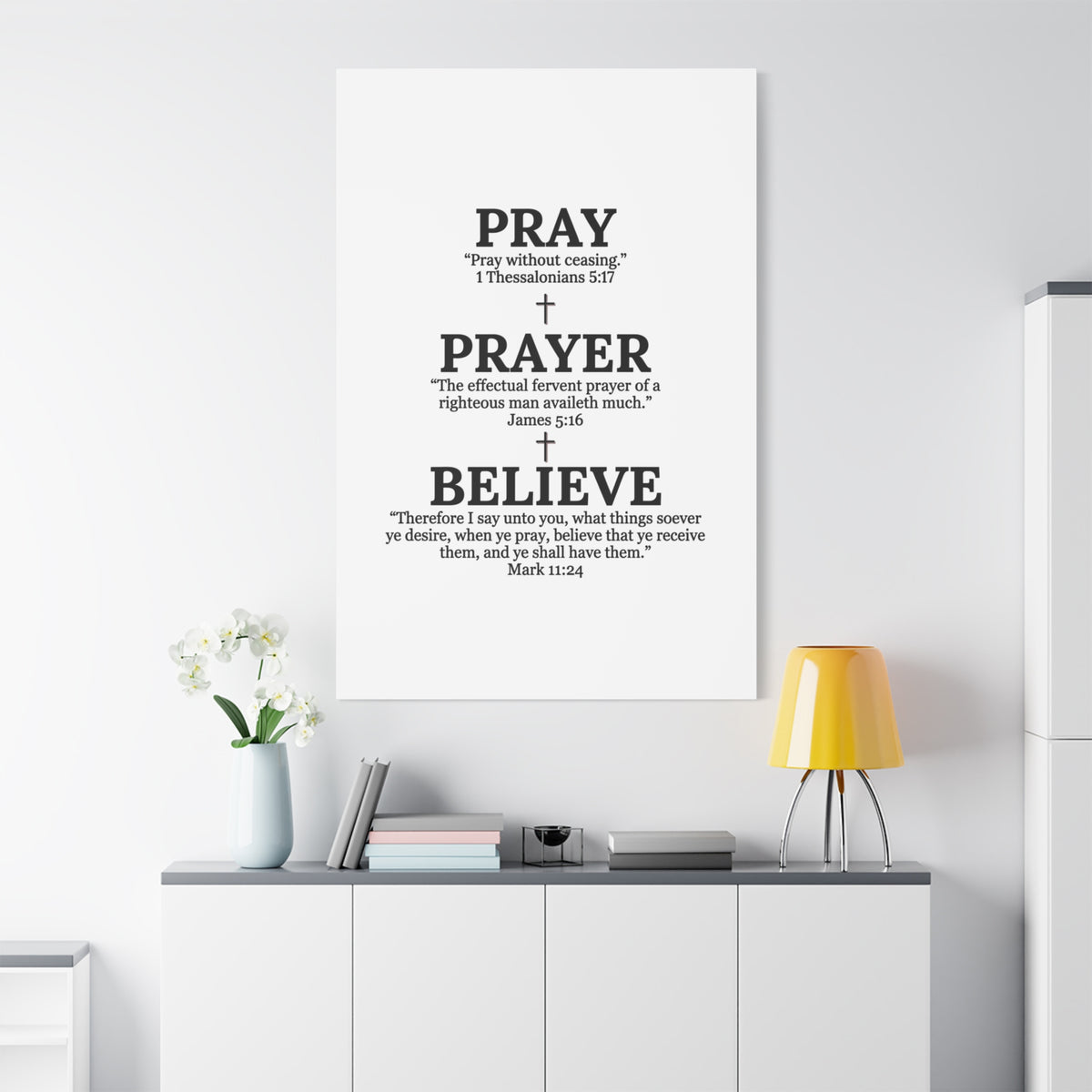 Pray, Prayer, Believe – Inspirational Christian Wall Canvas