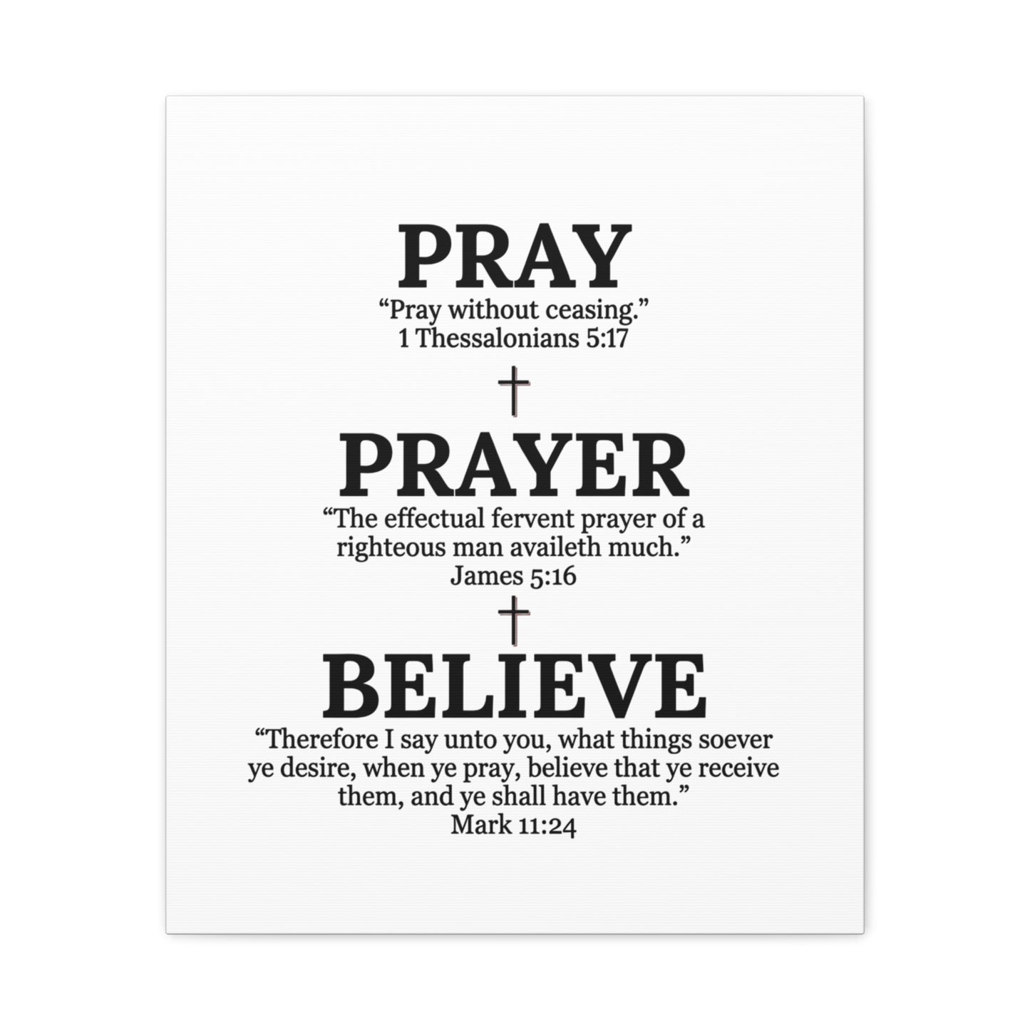 Pray, Prayer, Believe – Inspirational Christian Wall Canvas