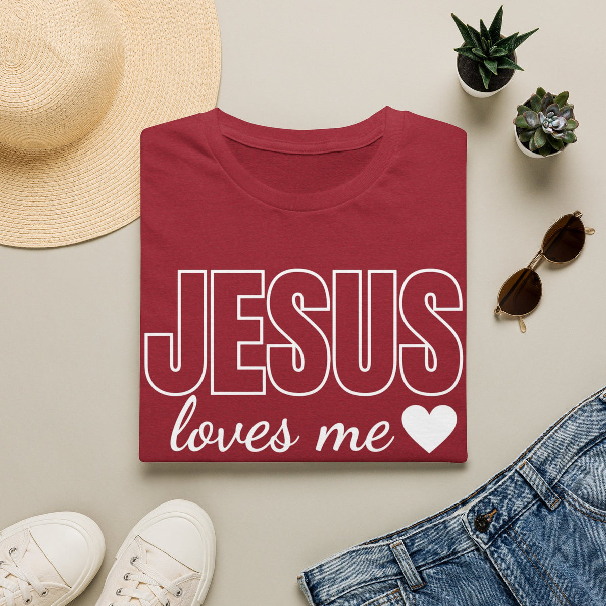 Jesus Loves Me T‑Shirt — Faith‑Inspired Christian Tee with Heart
