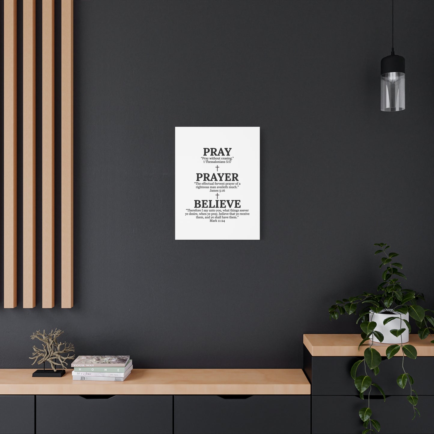 Pray, Prayer, Believe – Inspirational Christian Wall Canvas
