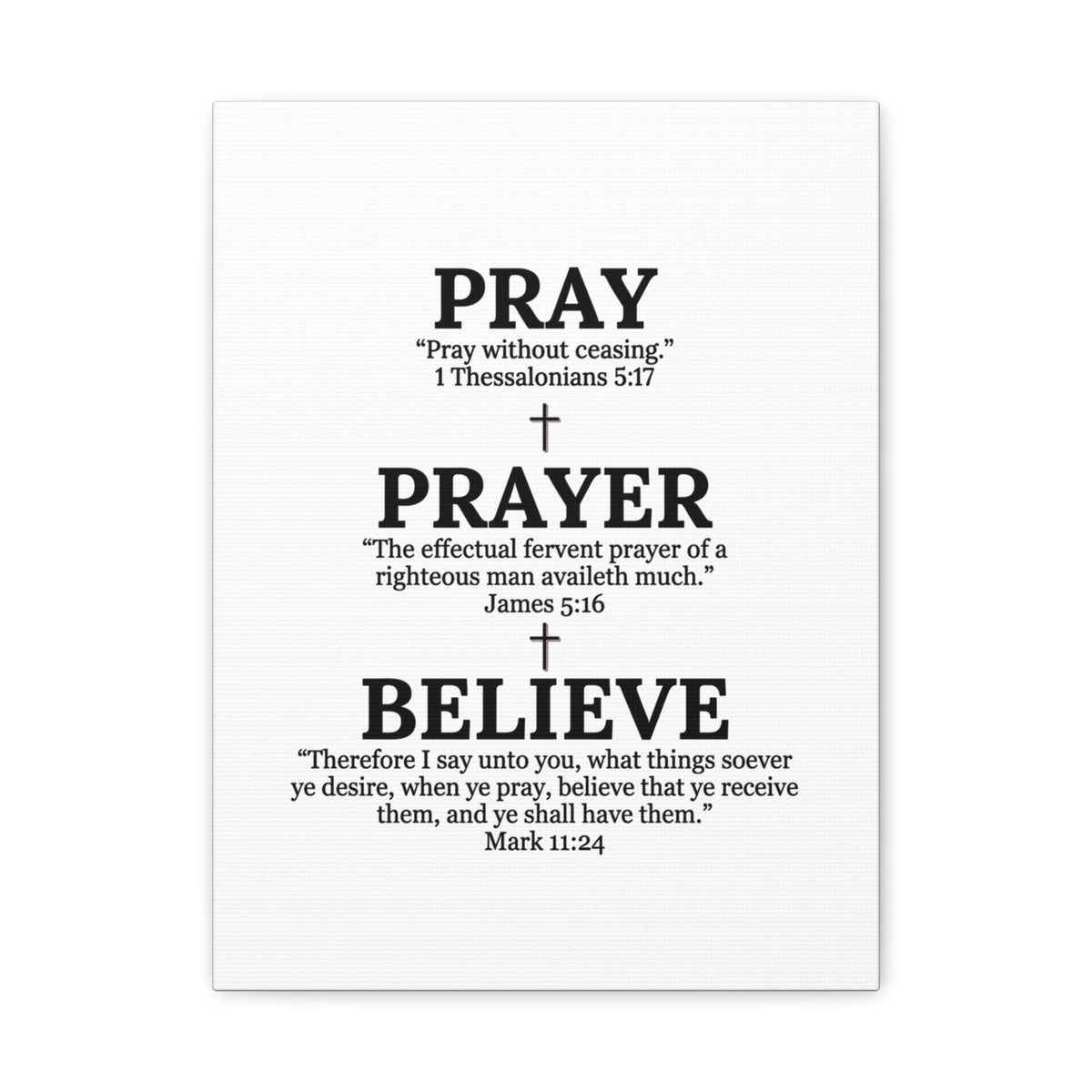 Pray, Prayer, Believe – Inspirational Christian Wall Canvas
