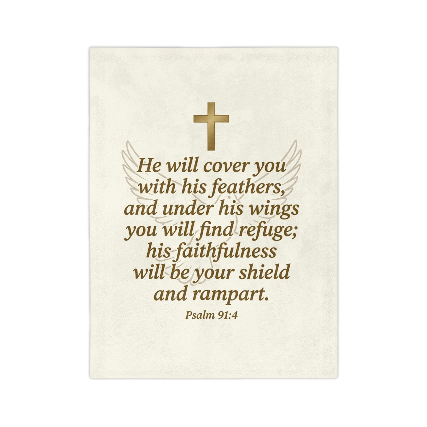 Psalm 91:4 Velveteen Microfiber Throw Blanket