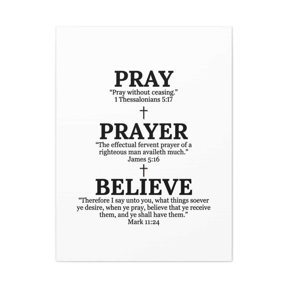 Pray, Prayer, Believe – Inspirational Christian Wall Canvas