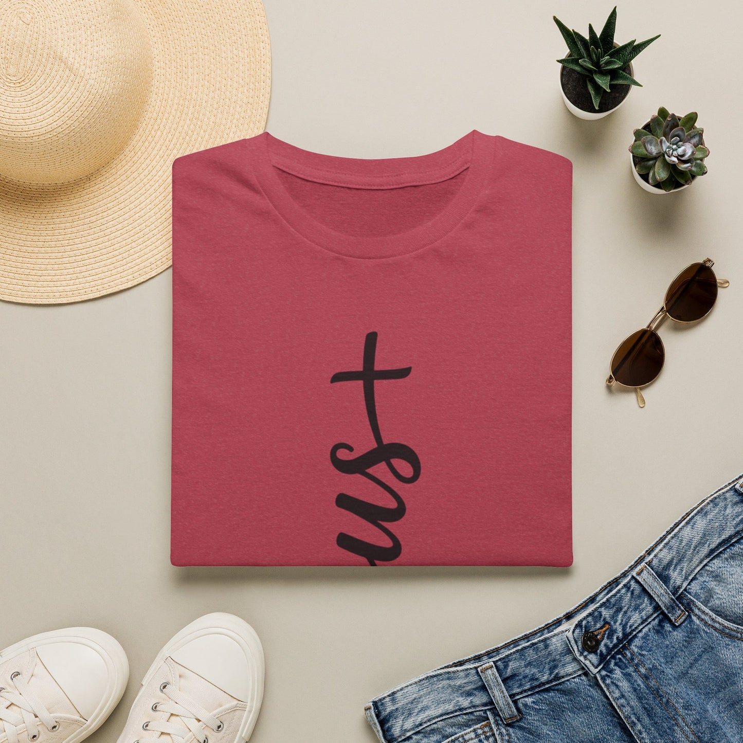 Jesus Vertical Script T-Shirt — Faith Christian Tee